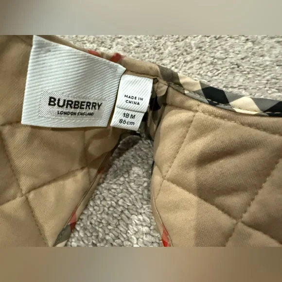 Burberry Kids Dress in Beige and Red Plaid